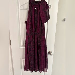 Maroon/burgundy snakeskin print dress